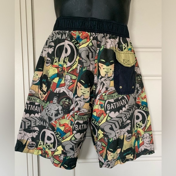 DC Comics BATMAN ROBin SUPERMAN SWIM TRUNKS mens large,‎ cartoon print, - Picture 2 of 9